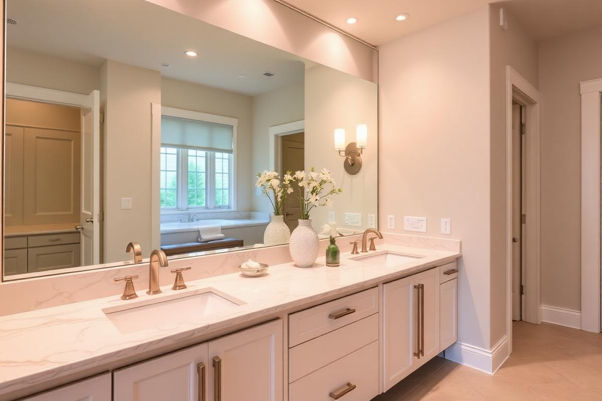 Bathroom remodel with marble vanity in Alvin TX