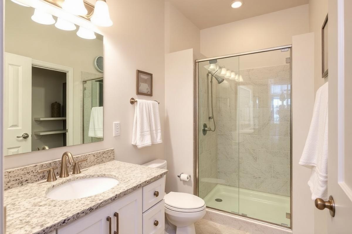 Bathroom remodel with granite vanity in Dickinson TX