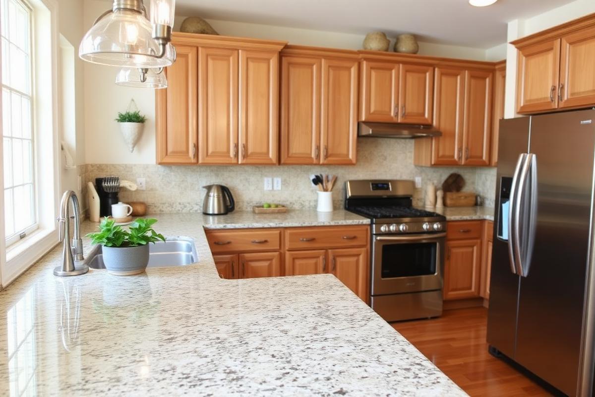 Kitchen with granite countertops in a Dickinson, TX home