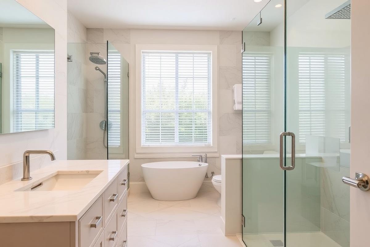 Bathroom remodel with marble vanity in Manvel TX