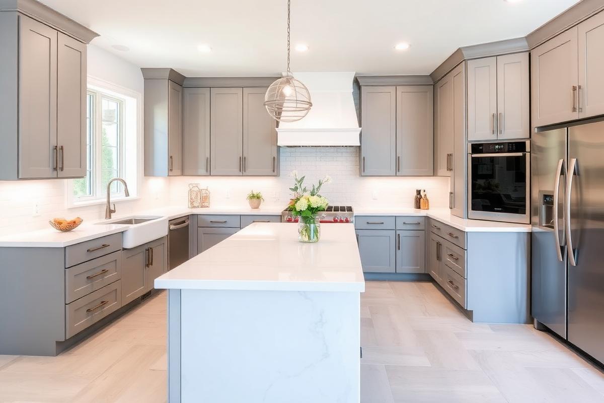 Modern kitchen with quartz countertops in a Manvel, TX home
