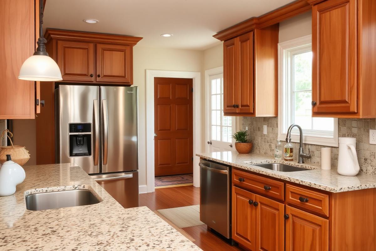 Kitchen with granite countertops in a Santa Fe, TX home